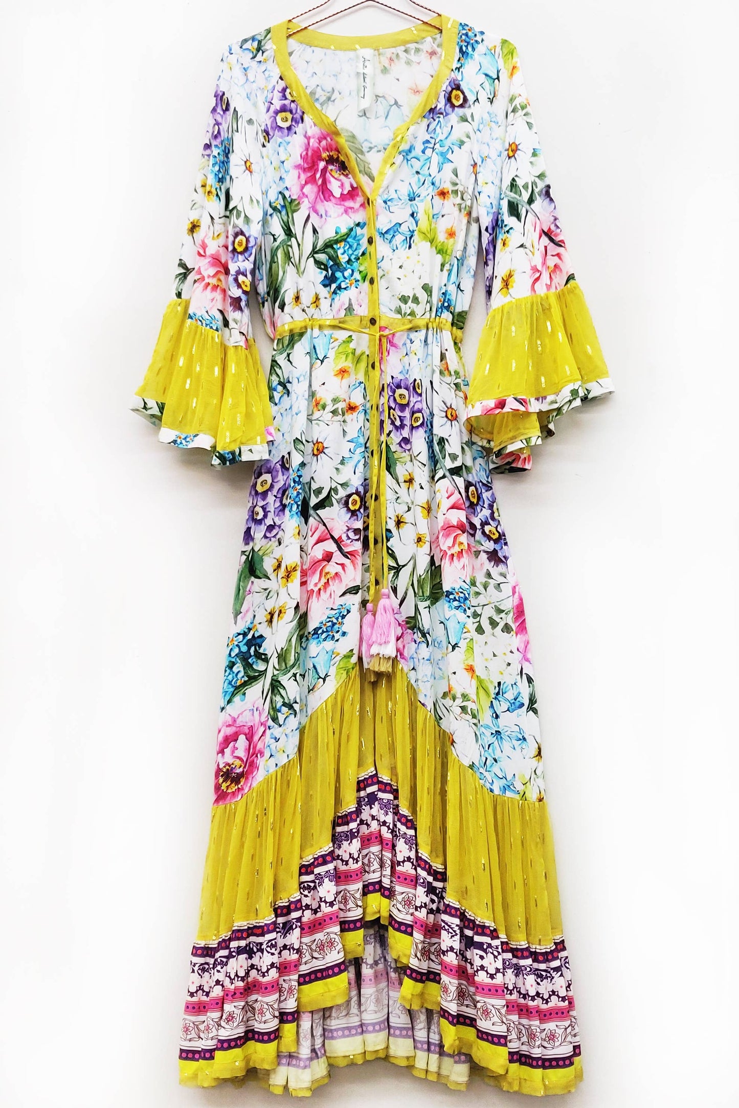 Ibiza Maxi Dress: White Floral / Small