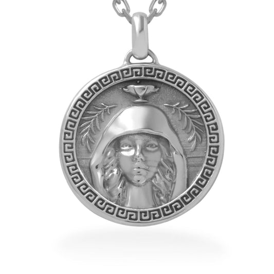 ORACLE TALISMAN MEDALLION  & CHAIN in STERLING SILVER
