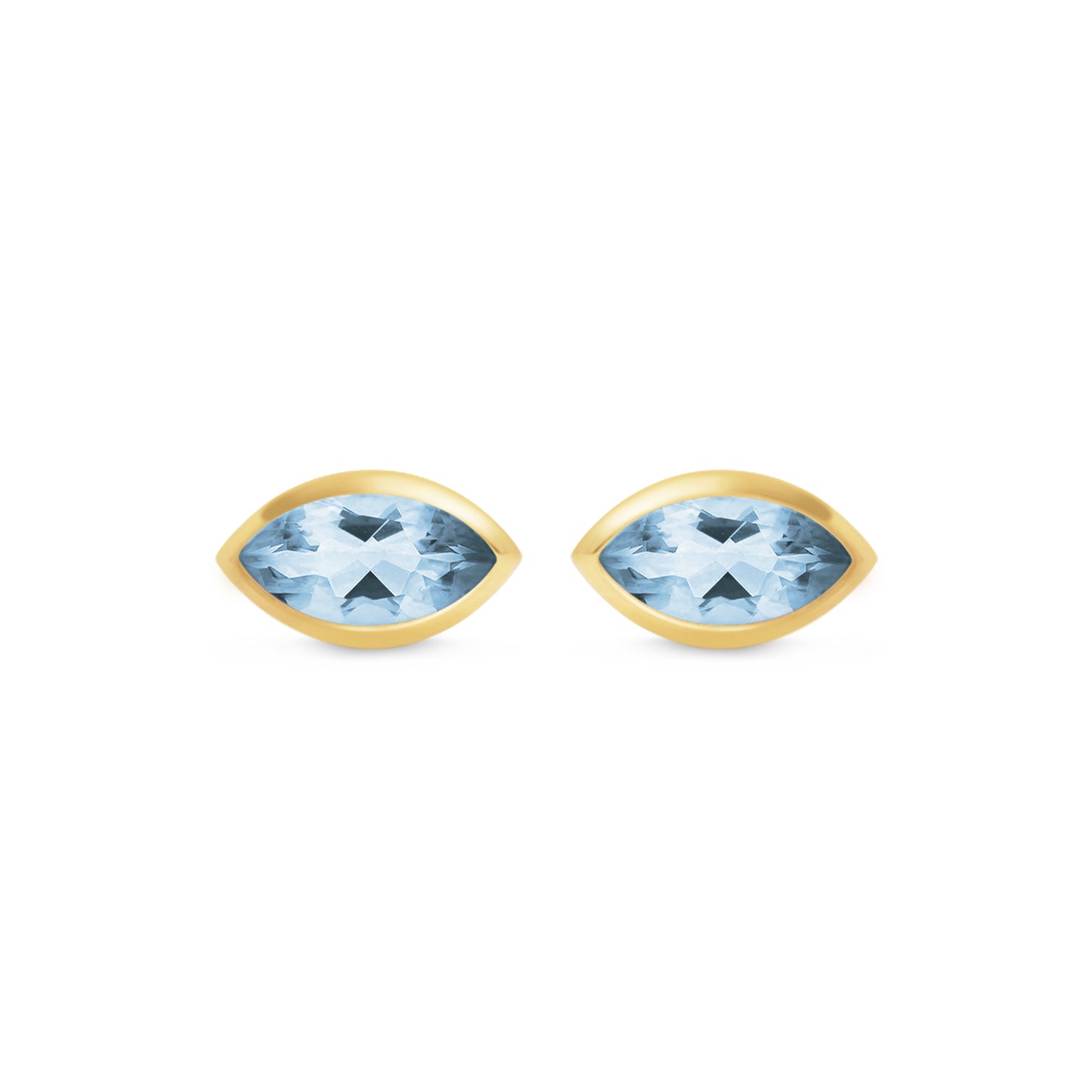 My Archetype Eye Blue Topaz & 18kt Yellow Gold/Sterling Silver Stud Earrings