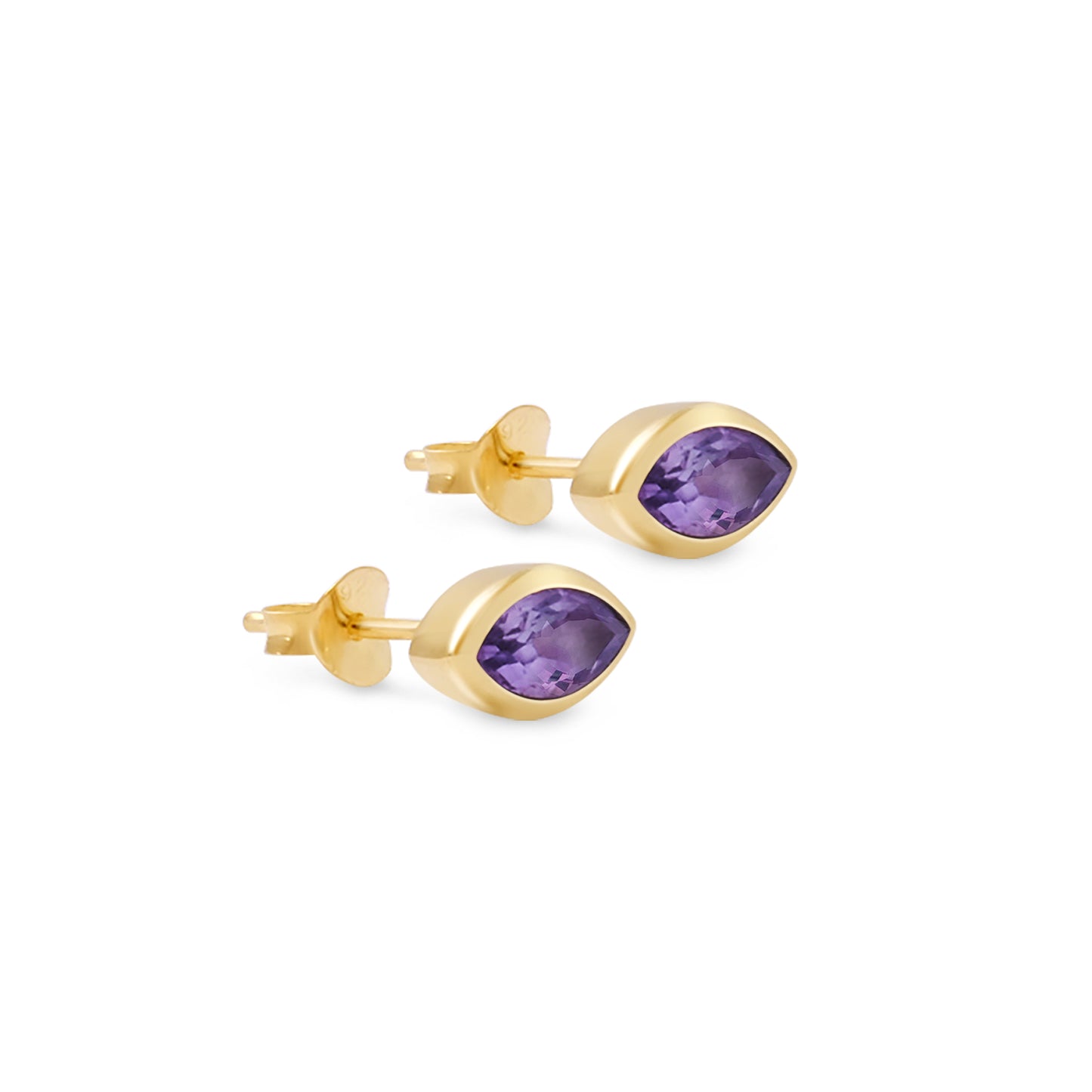 My Archetype Eye Amethyst & 18kt Yellow Gold/Sterling Silver Stud Earrings