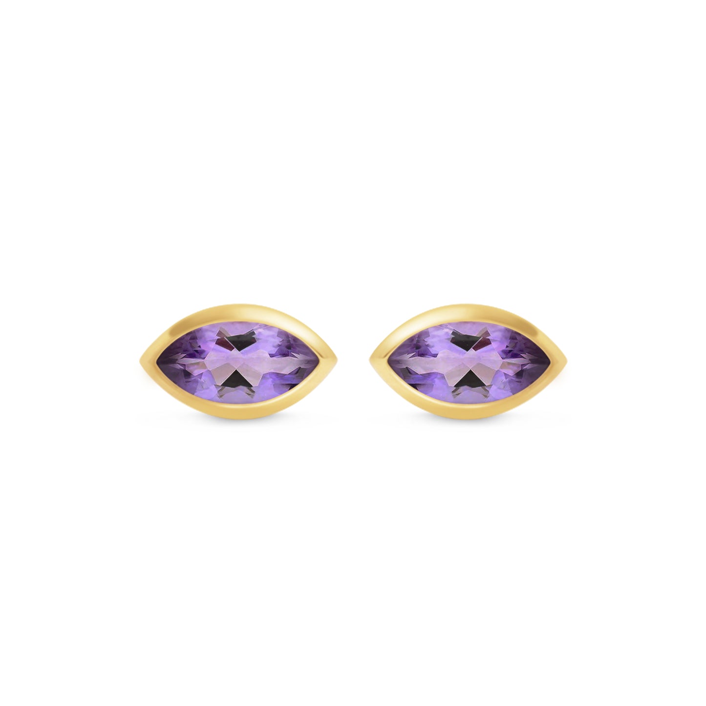 My Archetype Eye Amethyst & 18kt Yellow Gold/Sterling Silver Stud Earrings