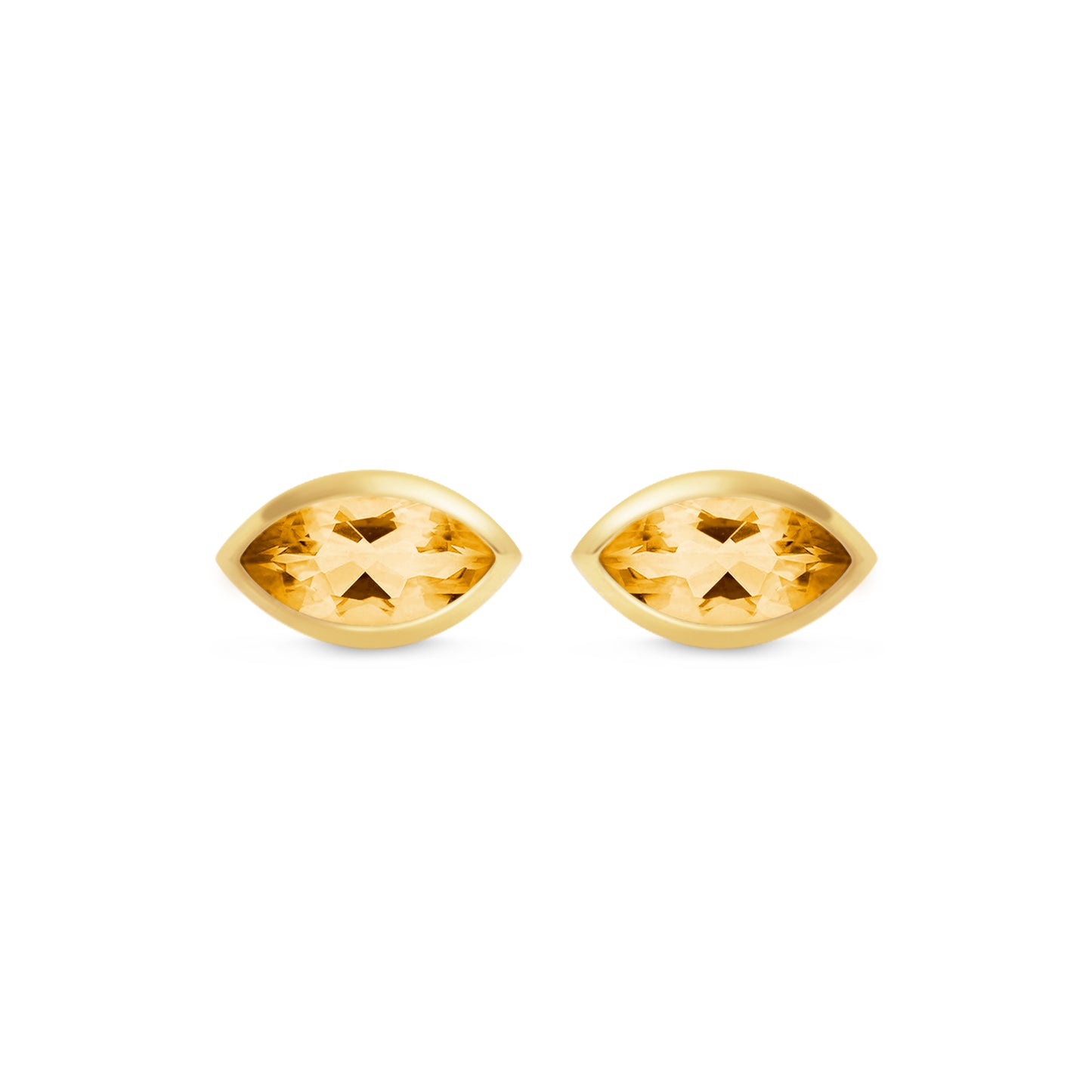My Archetype Eye Citrine & 18kt Yellow Gold/Sterling Silver Stud Earrings