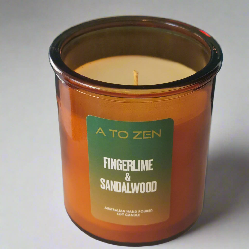 Fingerlime & Sandalwood Soy Candle -Medium