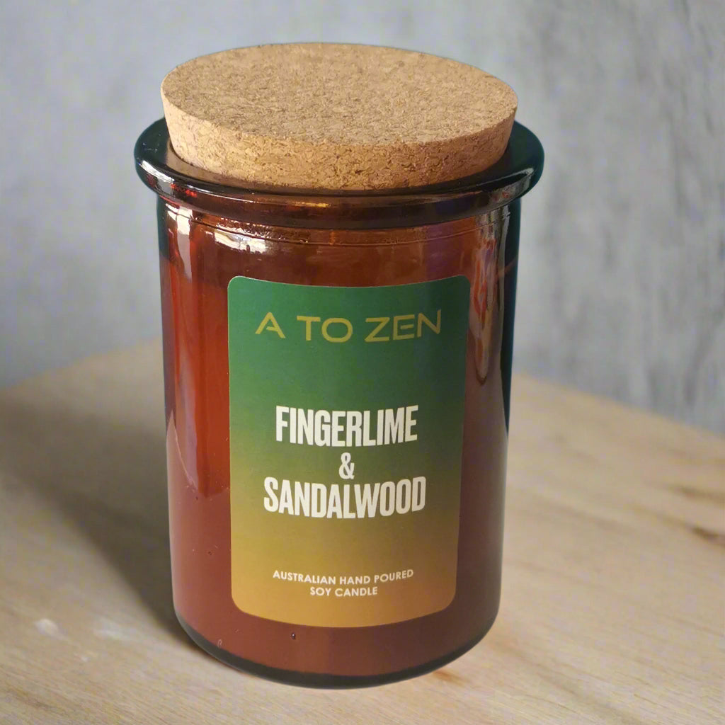 Fingerlime & Sandalwood Soy Candle -Small