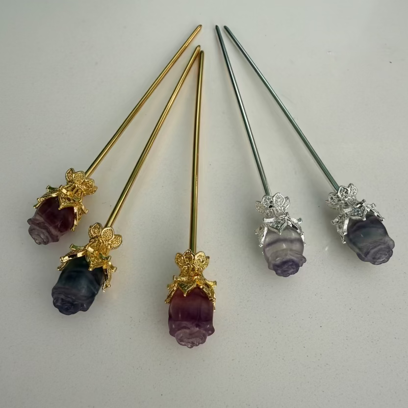 Fluorite Hand Carved Roses