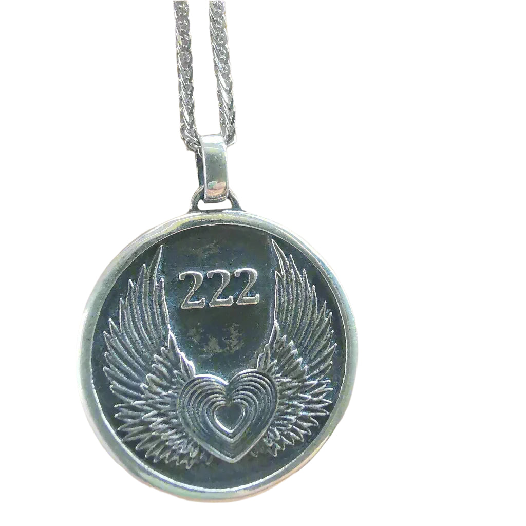 222 ANGEL STERLING SILVER MEDALLION & CHAIN