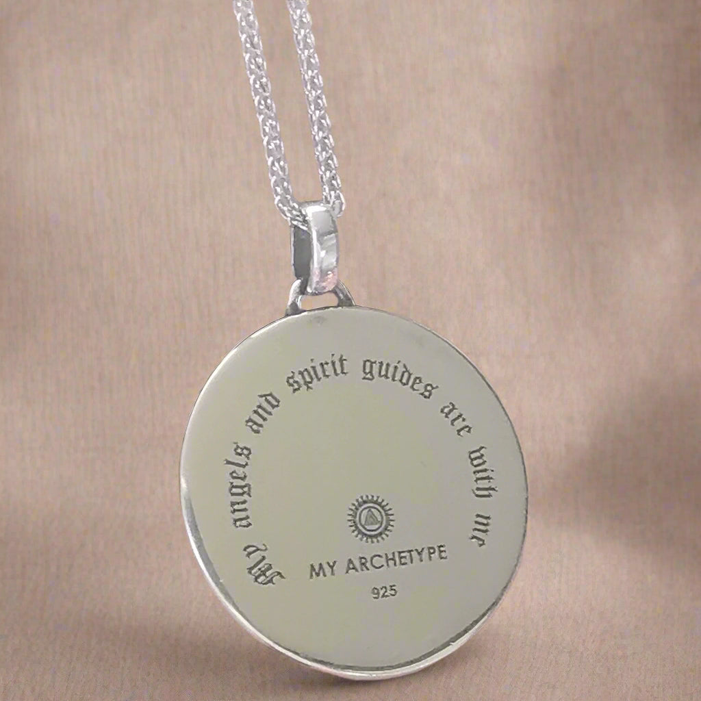 444 ANGEL STERLING SILVER MEDALLION & CHAIN