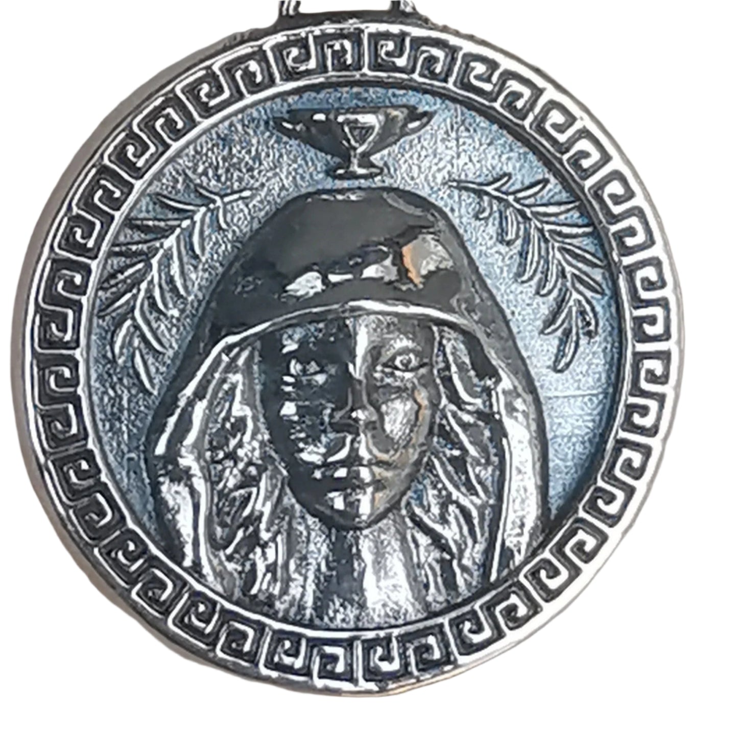 ORACLE STERLING SILVER MEDALLION & CHAIN