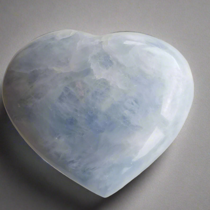 Blue Calcite Heart Crystal
