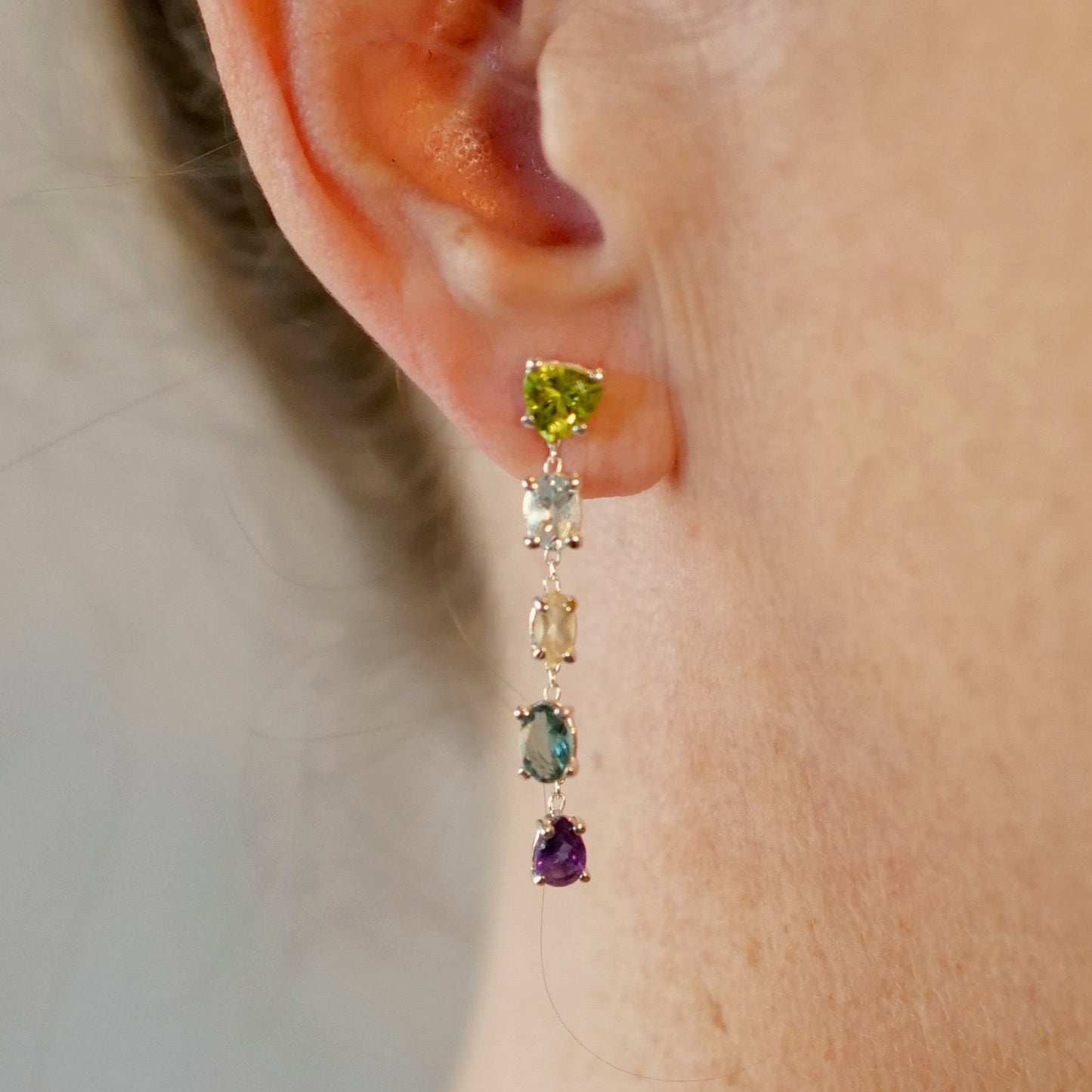 My Archetype Multi-Gemstone Drop Sterling Silver Earrings