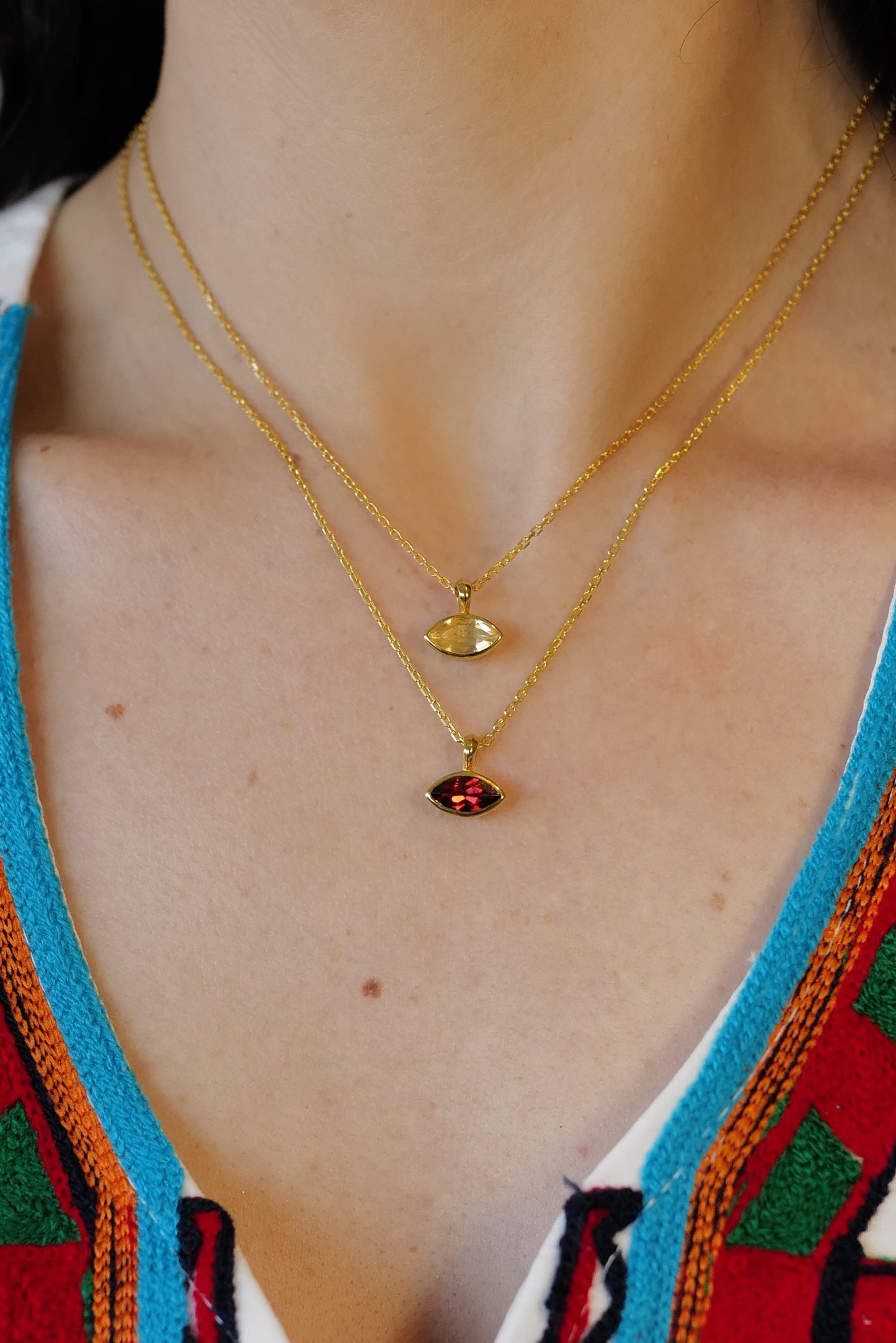 My Archetype Eye Citrine & Yellow Gold on Sterling Silver Necklace