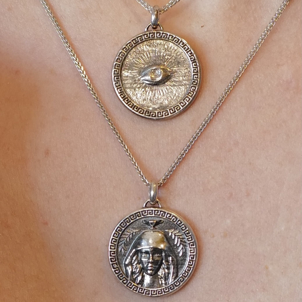 ORACLE TALISMAN MEDALLION & CHAIN in STERLING SILVER