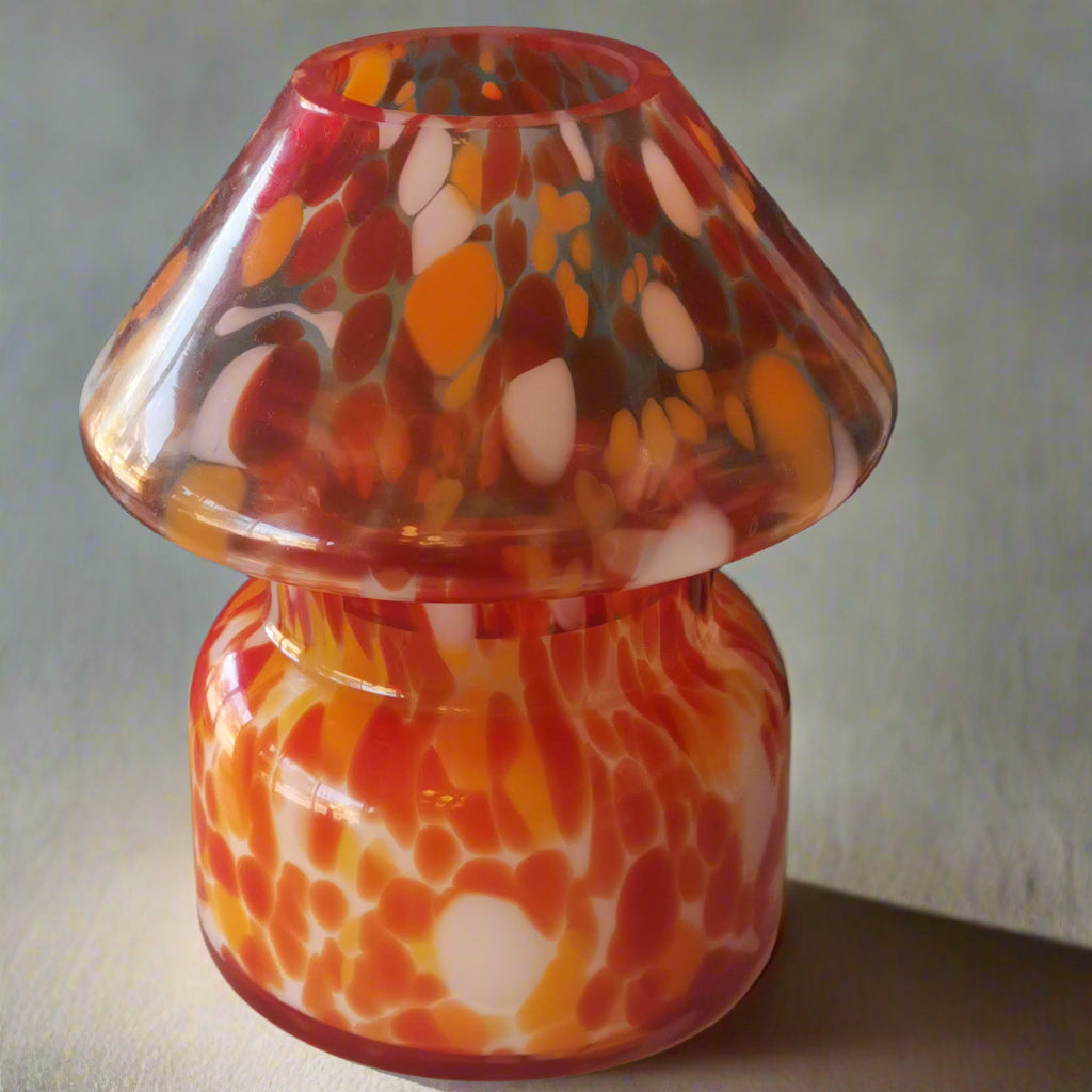 Orange Glass Lamp Soy Candle in Champagne & Strawberries