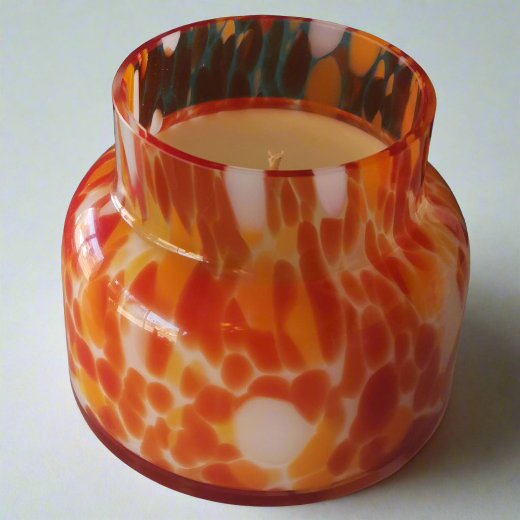 Orange Glass Lamp Soy Candle in Champagne & Strawberries