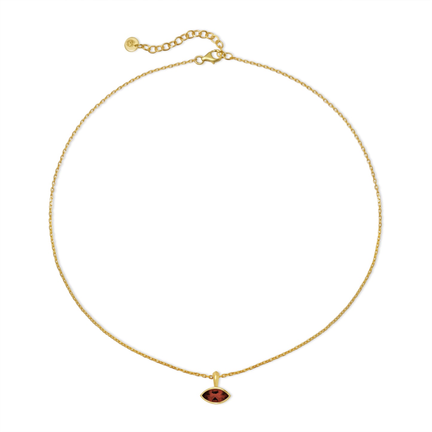 My Archetype Eye Garnet & 18kt Yellow Gold/Sterling Silver Necklace