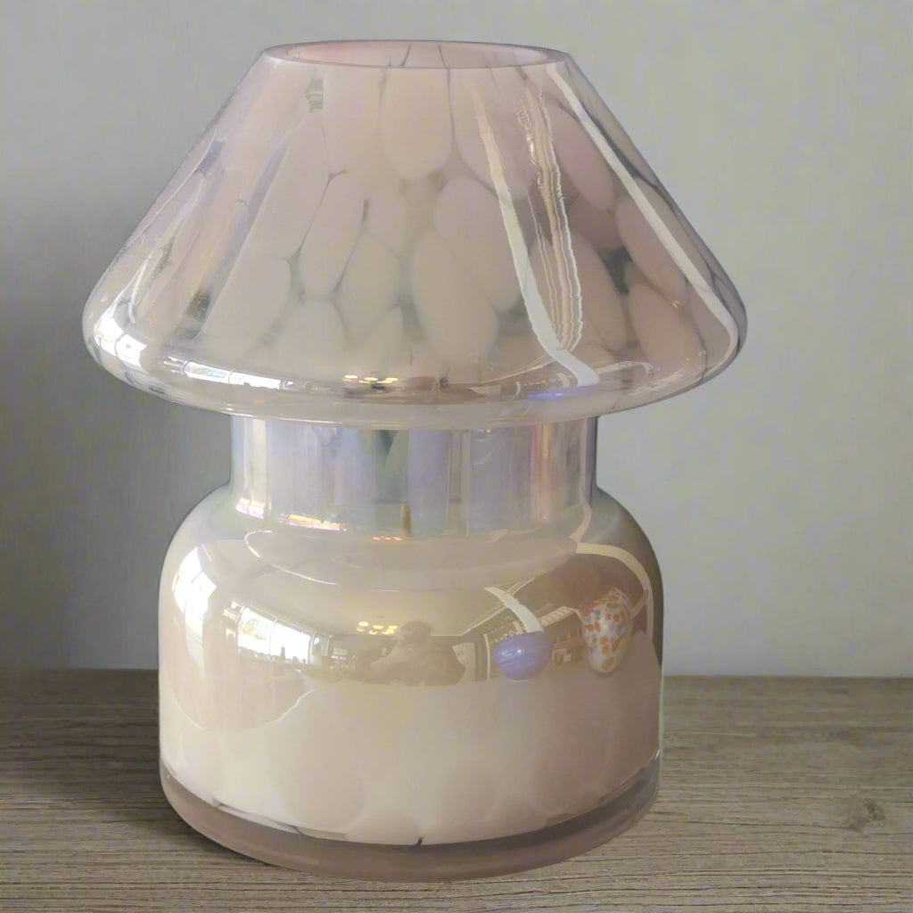 Pink Glass Lamp Soy Candle in Pink Champagne & Exotic Fruits