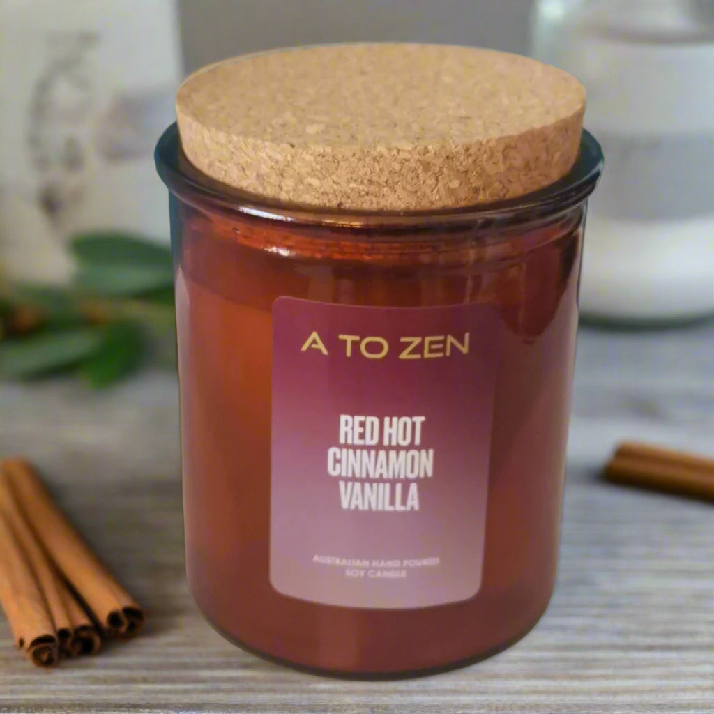 Red Hot Vanilla Cinnamon Soy Candle -Medium