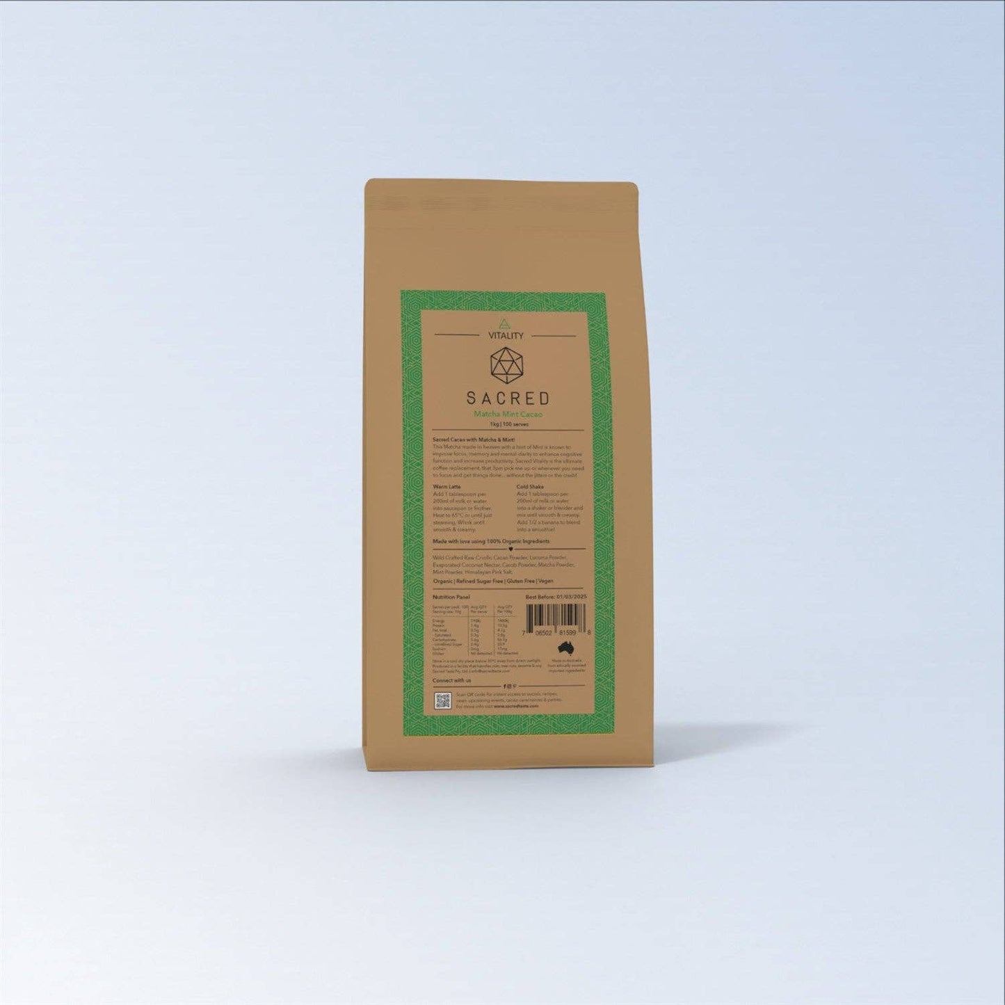 Vitality - Matcha Mint Cacao: 250g | 25 serves