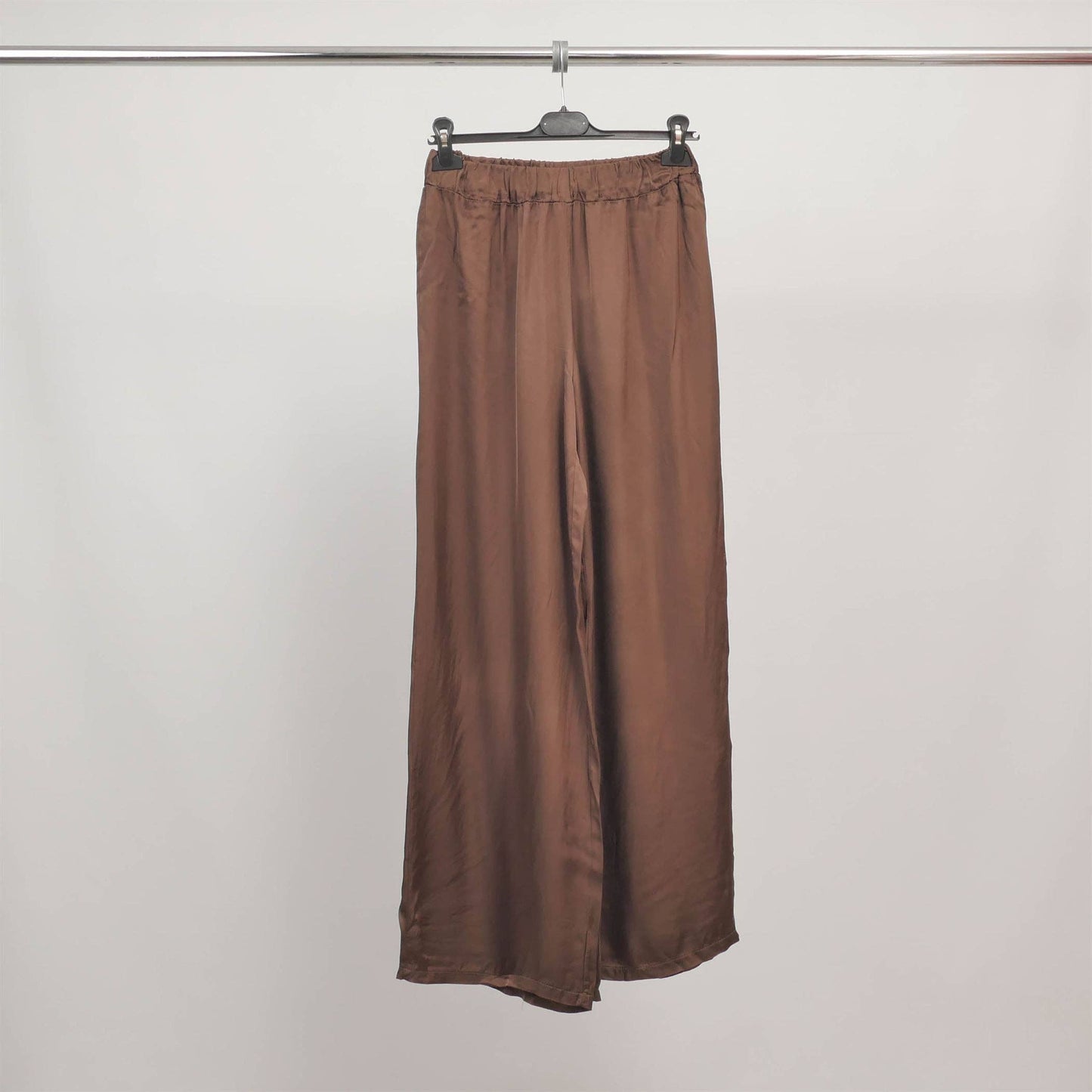 Fluid wide-leg pants in viscose TDM26320VS-2: Marron