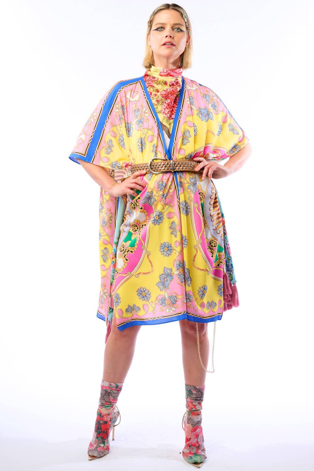 Jianna Kimono: Pink/Yellow Combo / One Size