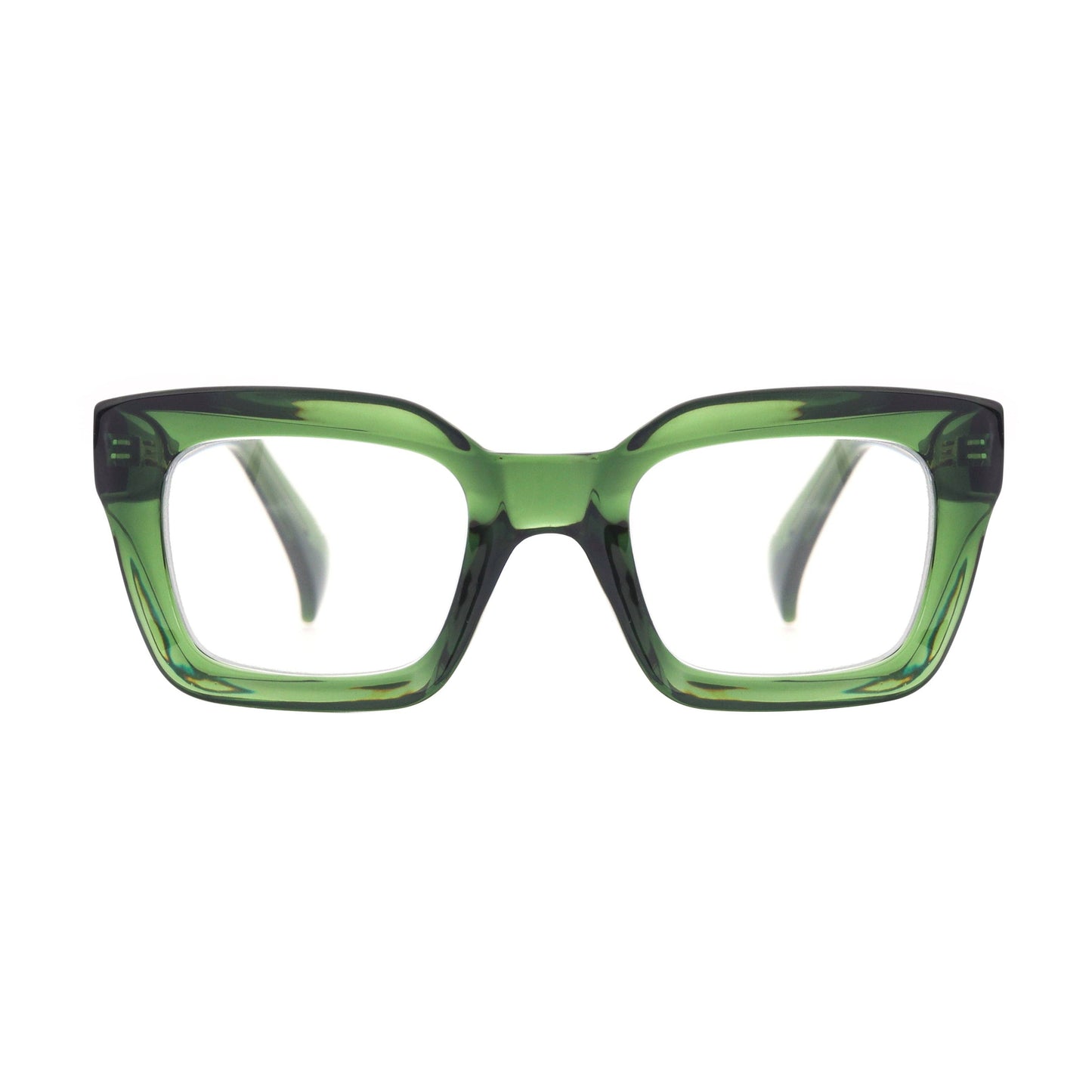 Sophie Reading Glasses | Transparent Green | Blue Light: