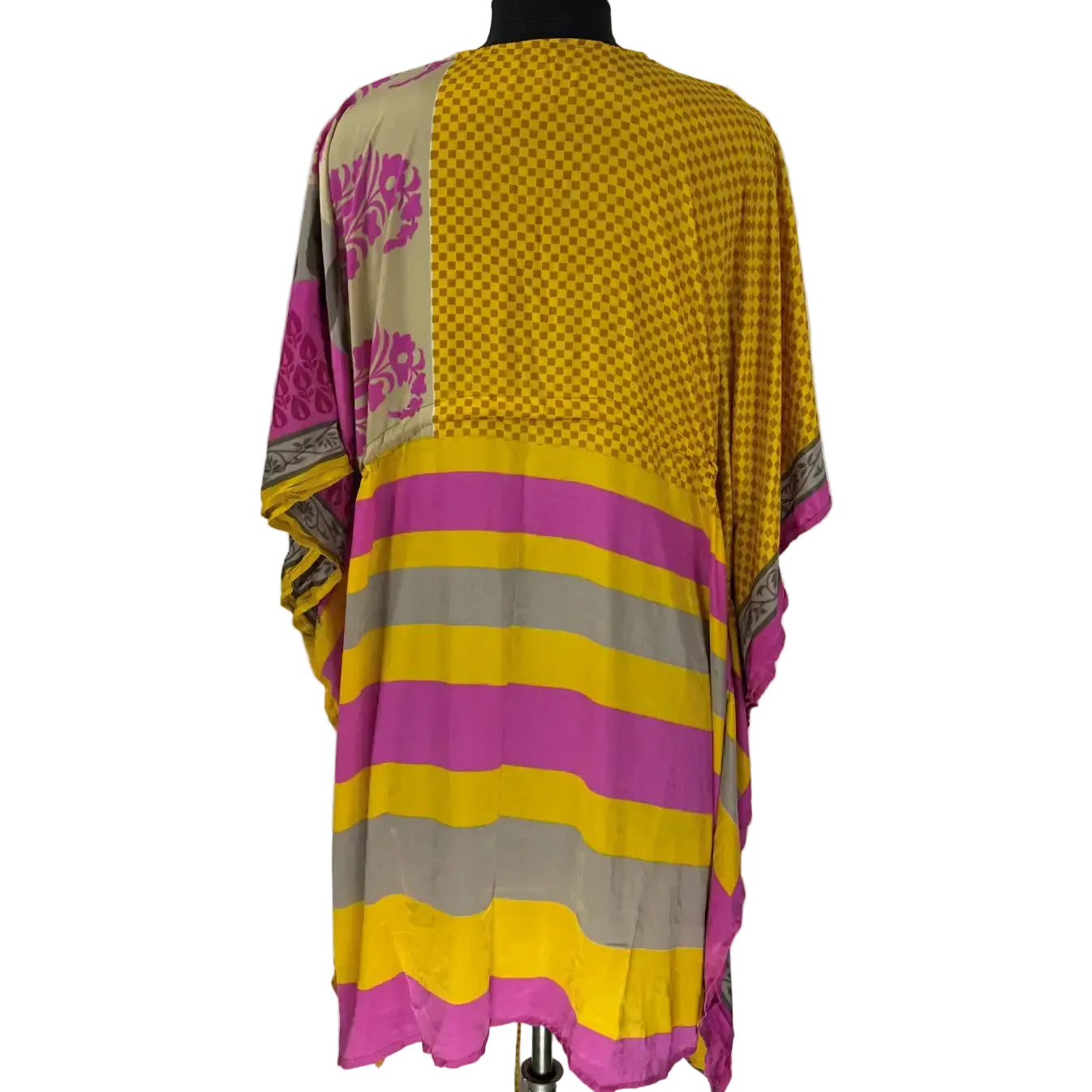 Recycle Sari Short Kaftan Resort Wear Caftan Beach Cover Up