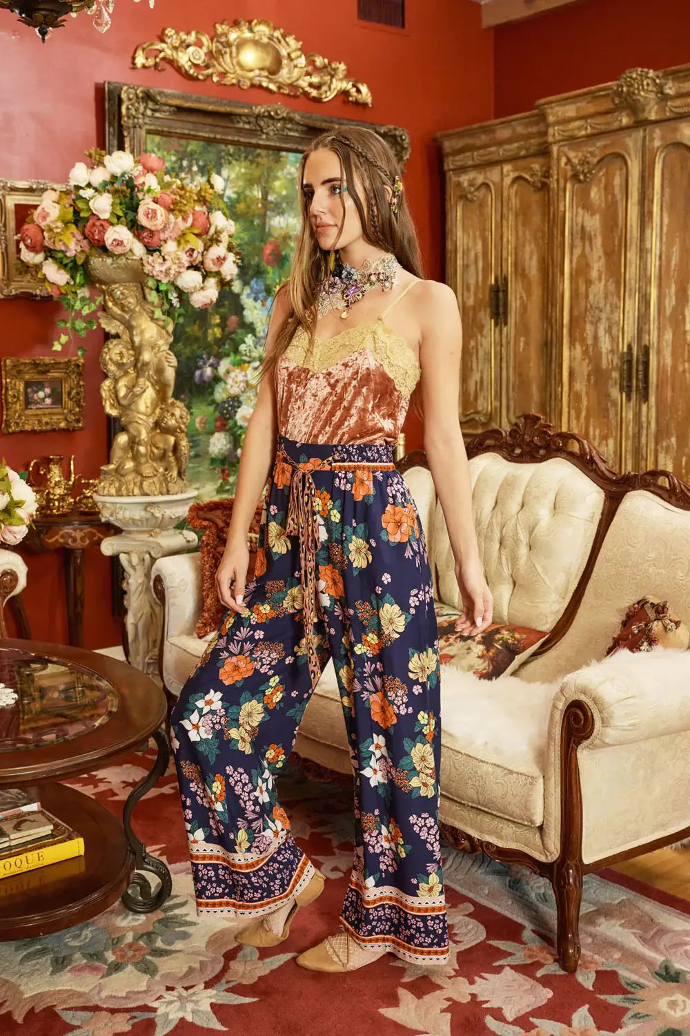 Amelia Pants: Night Floral / Small