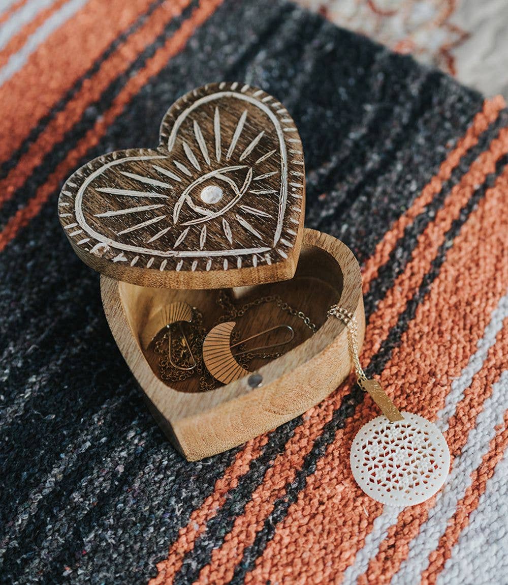 Heart Shaped Sustainable Mango Wood Box