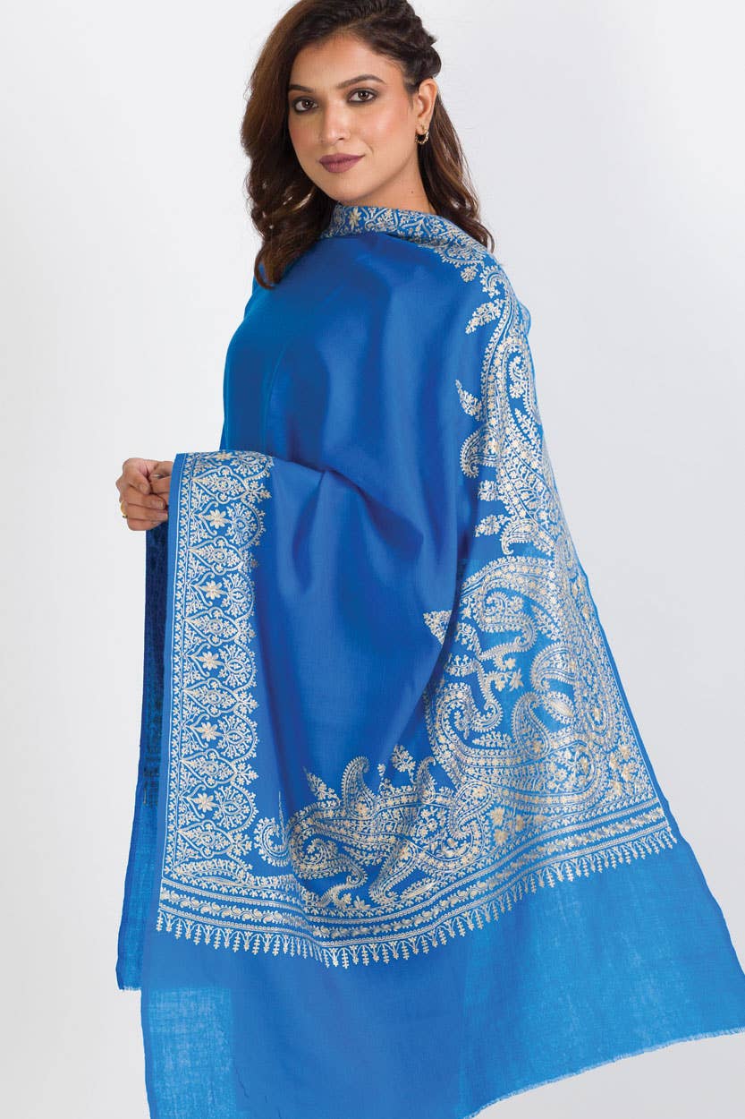 Embroidered Wool Shawl
