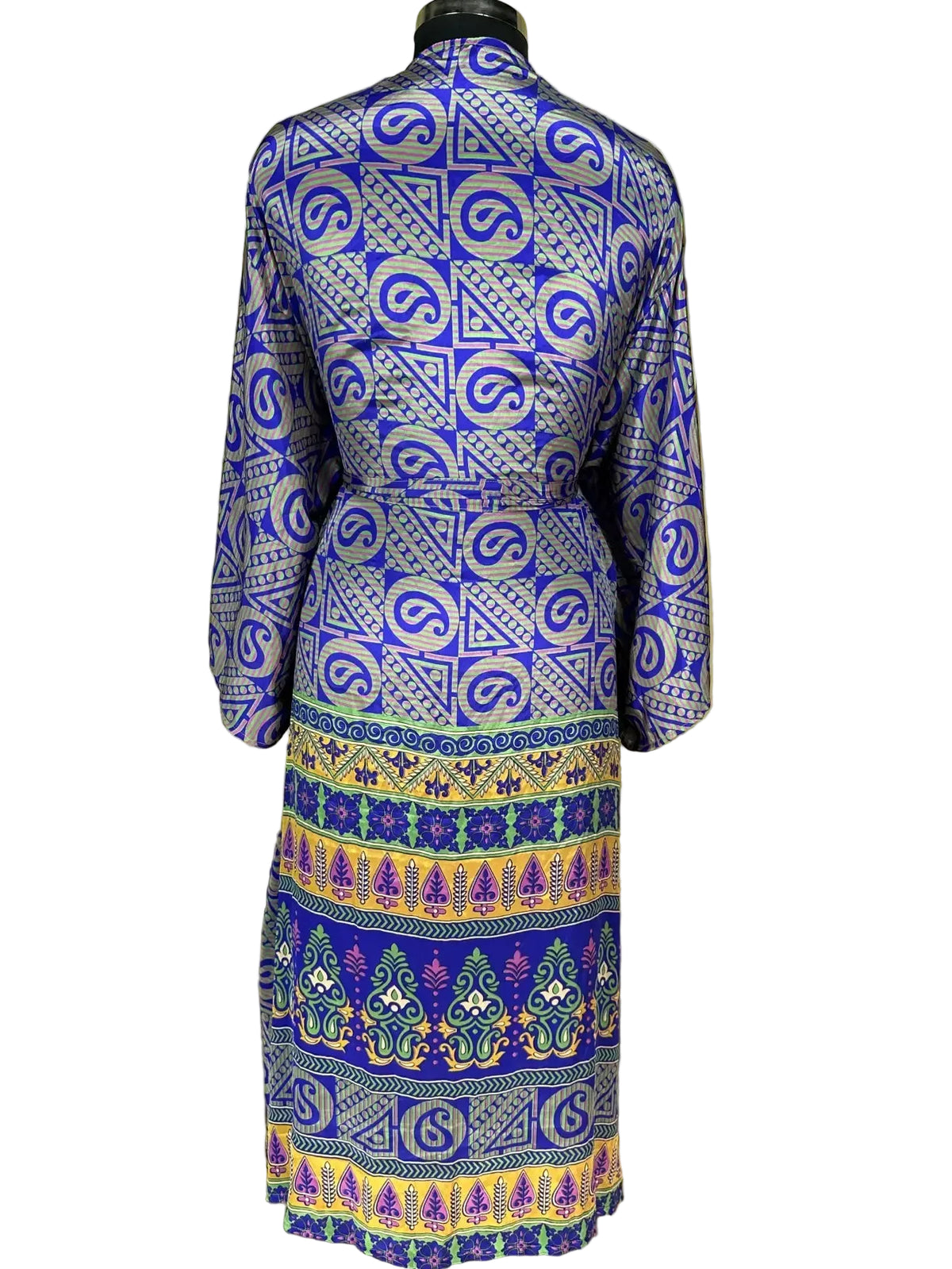 Boho Kimono Recycle Silk Beach Coverup - One Size