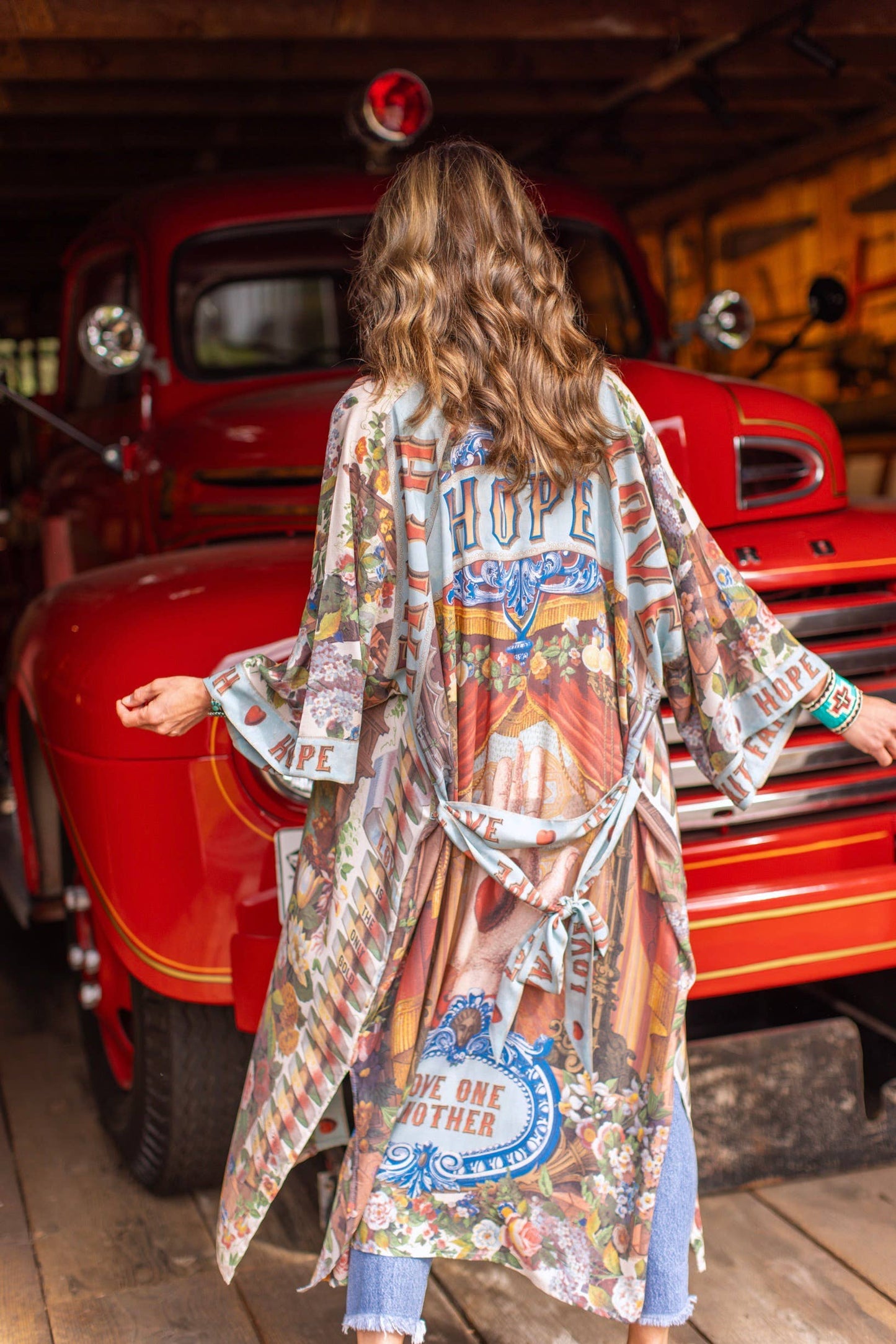 Love Language Opera Duster Kimono Robe w/ Faith, Hope
