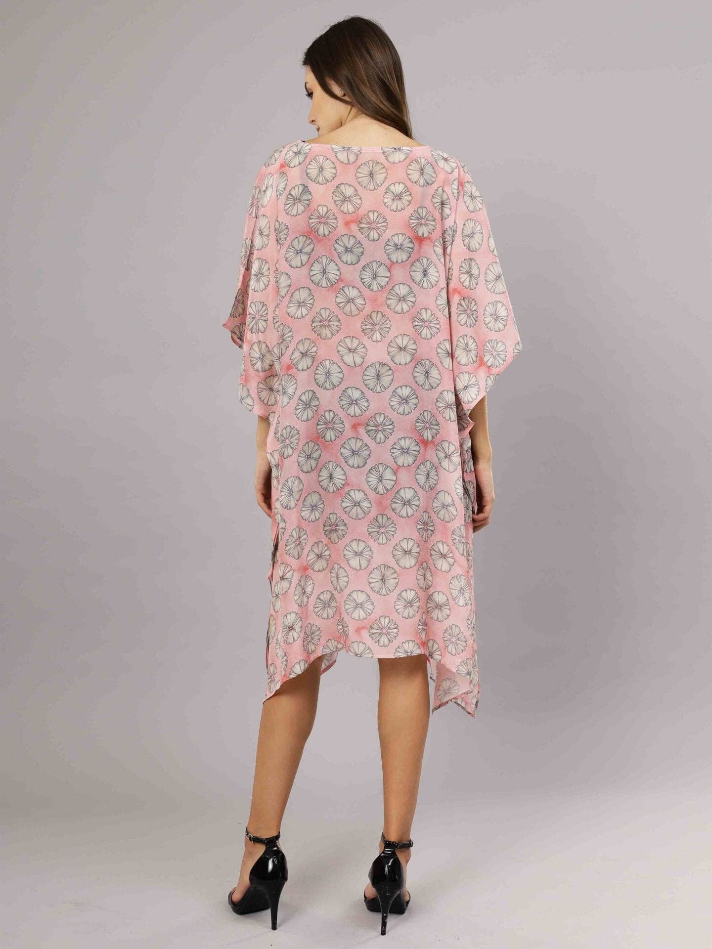 Japanese Print Silk Kaftan