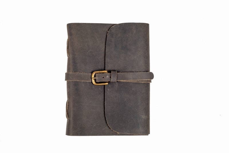 Leather Journal-Buckle-A6: Tan / A6-Lined