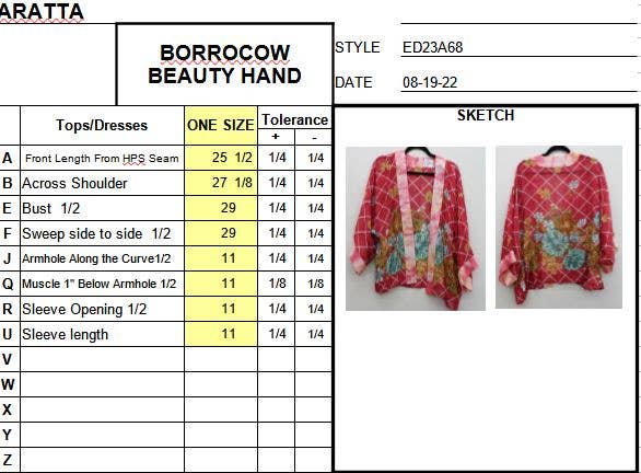 Borrocow Beauty Hand-Embellished Kimono: Vintage Blue Print / One Size