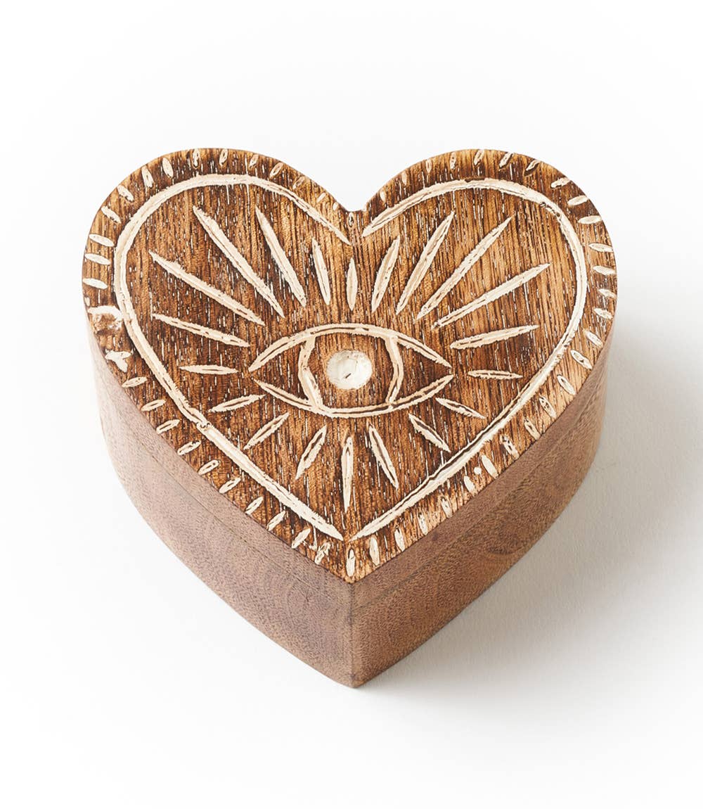 Heart Shaped Sustainable Mango Wood Box