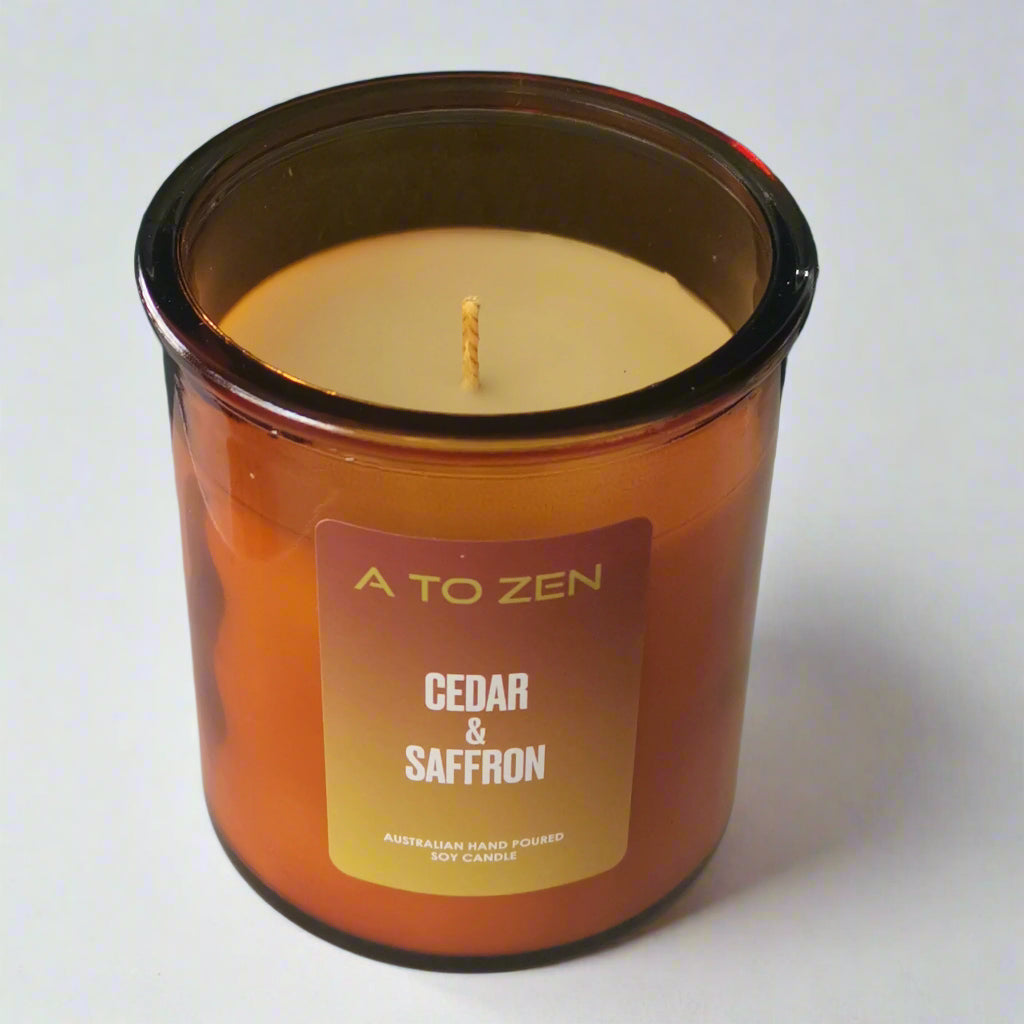 Cedar & Saffron Soy Candle -Medium