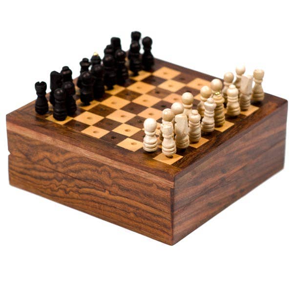 Travel Chess Game - Handcrafted Wood Pegs