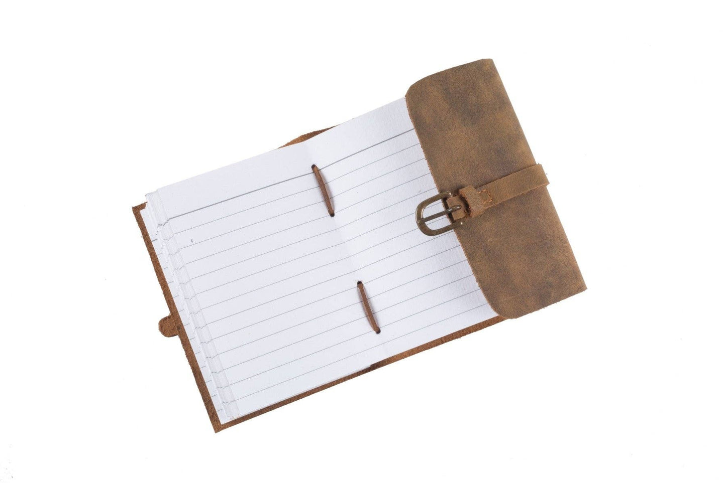 Leather Journal-Buckle-A6: Charcoal / A6-Lined