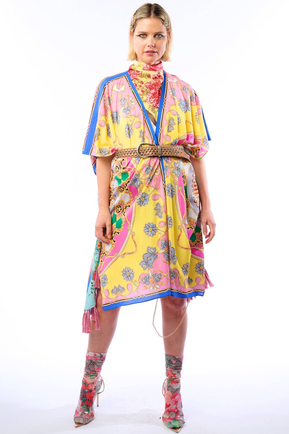 Jianna Kimono: Pink/Yellow Combo / One Size