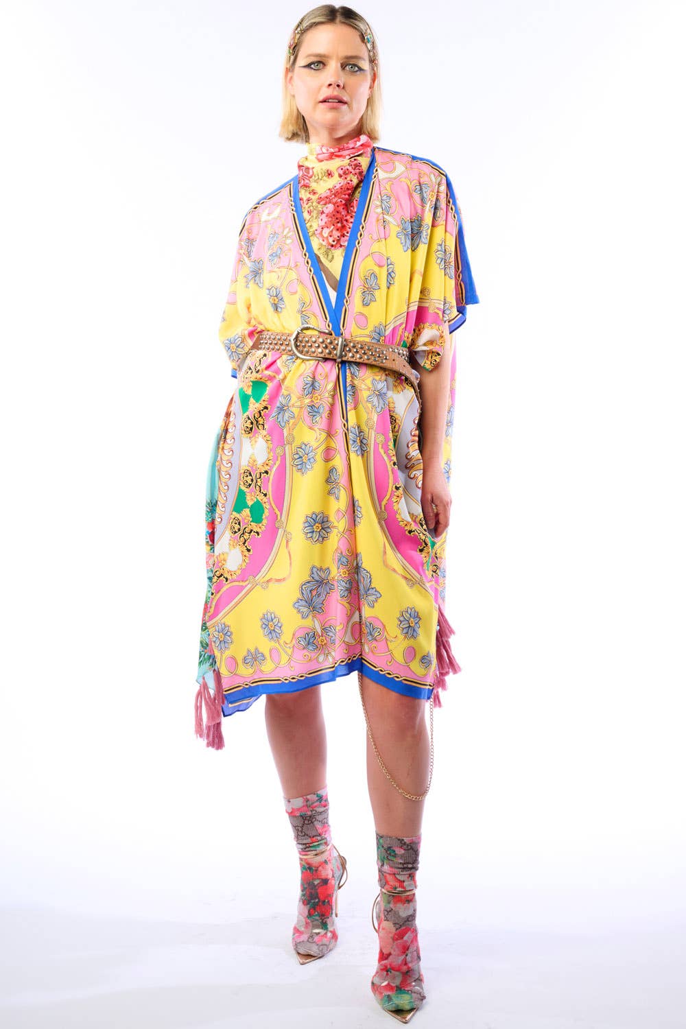Jianna Kimono: Pink/Yellow Combo / One Size