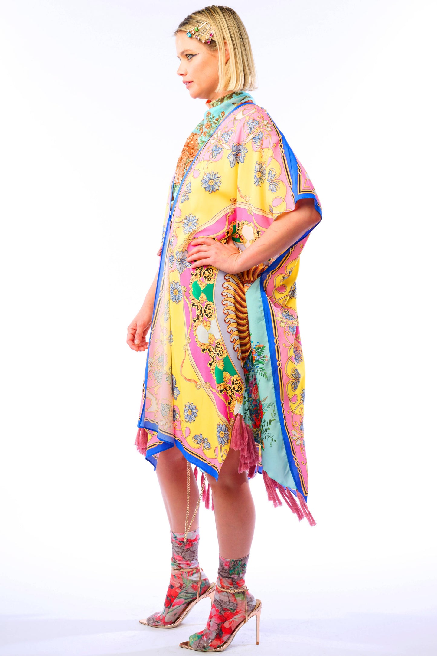 Jianna Kimono: Pink/Yellow Combo / One Size