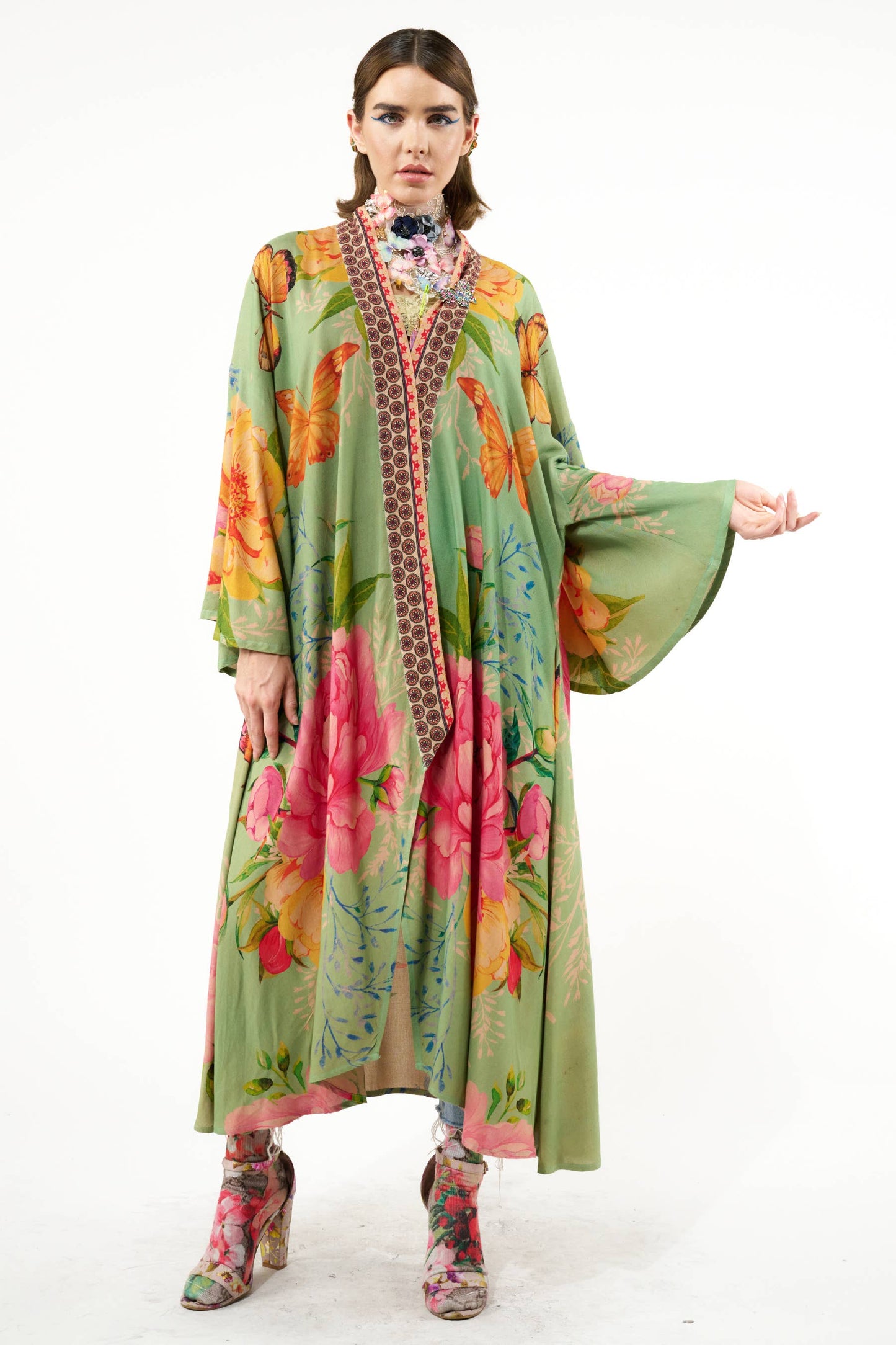 Primavera Kimono / Duster: Vintage Teal / One Size