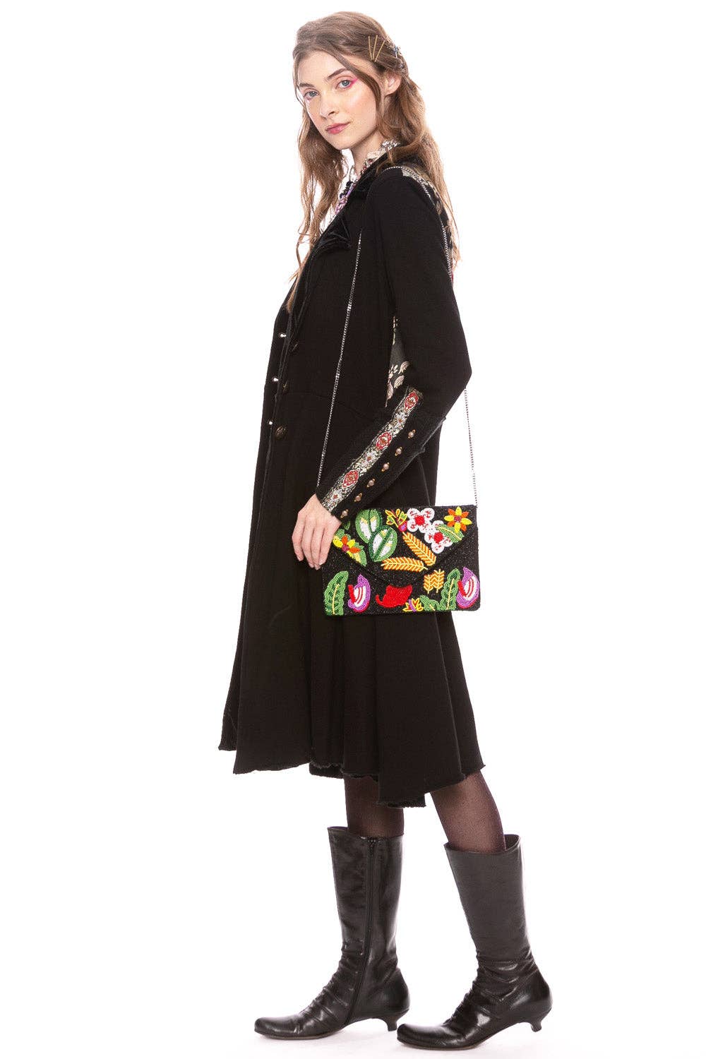 The Heart of Autumn Coat in Black/ Size Small