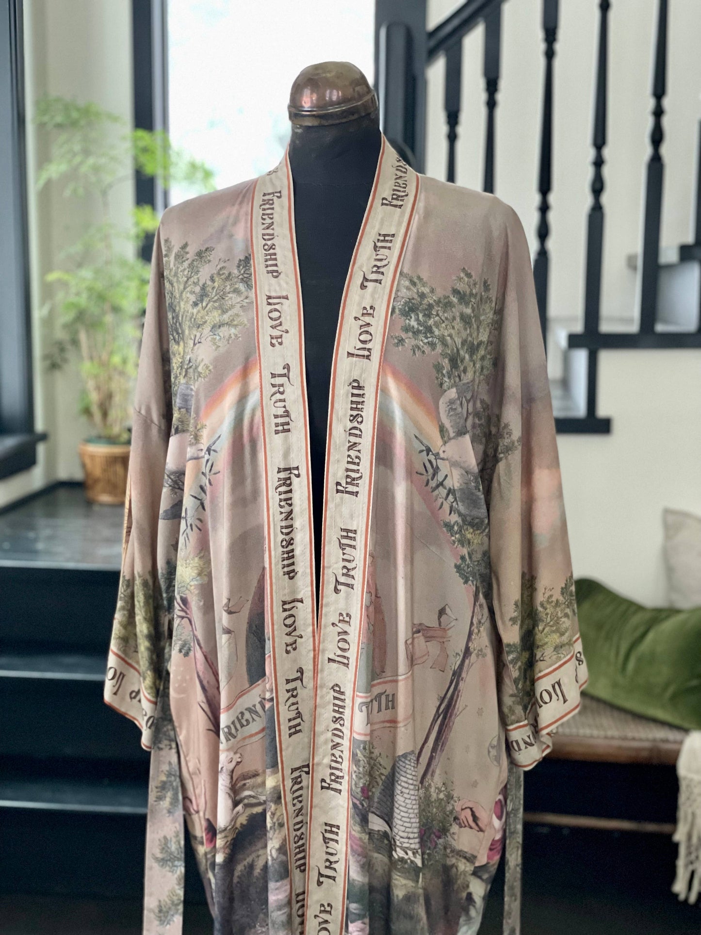 Friendship Love &Truth Vintage Wash Opera Duster Kimono Robe