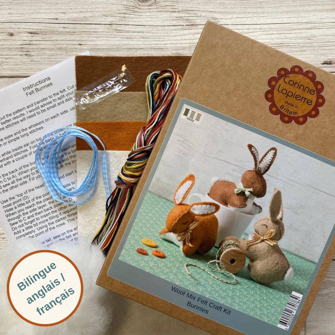 Bunnies Felt Craft Kit: English
