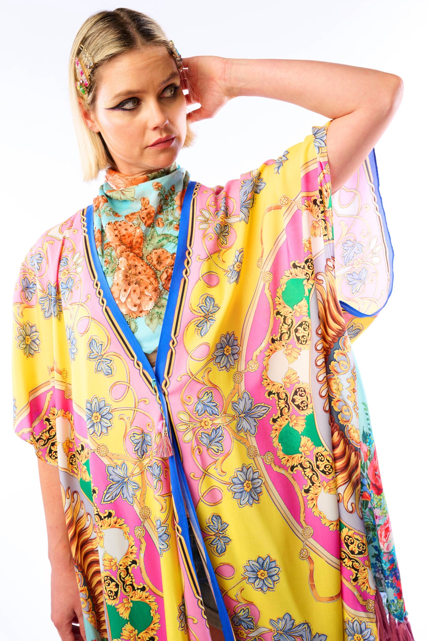 Jianna Kimono: Pink/Yellow Combo / One Size