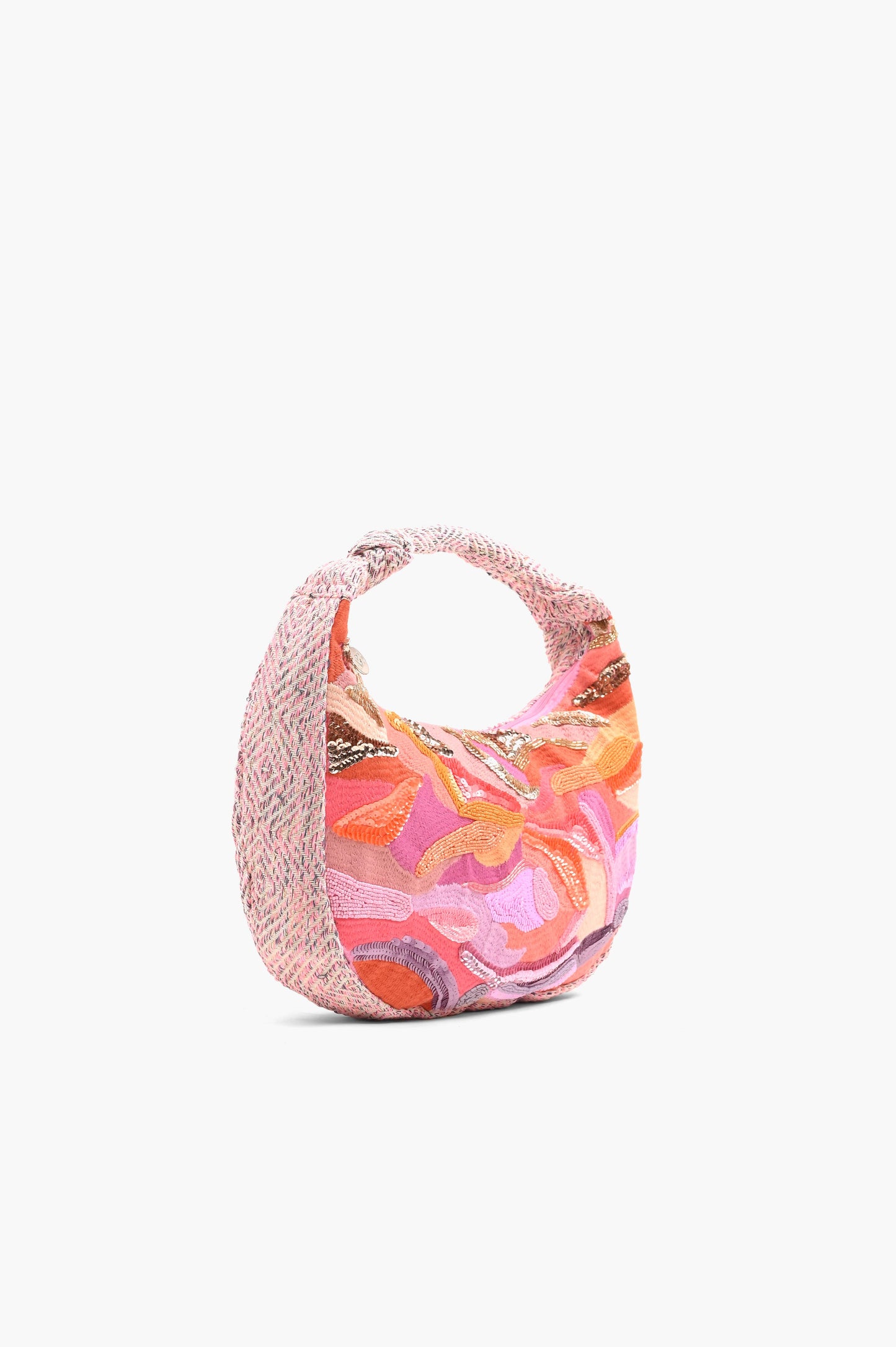 Orange to Mauve Ombre Beaded Shoulder Bag