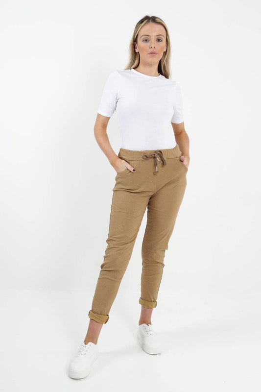 Stretch Pants Camel - One Size ( 10-14)