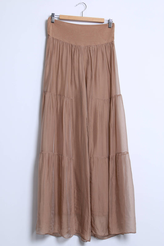 Layered Pants- 30% silk 70% viscose / Camel / One size- S to M