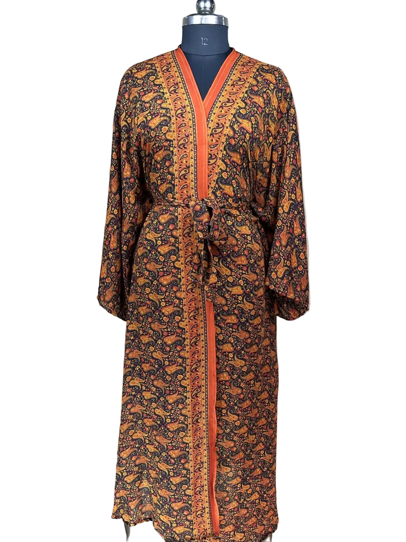 Boho Kimono Recycle Silk Beach Coverup - One Size